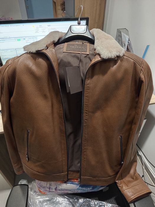 Ново оригинално кожено мъжко яке Teodor агнешка кожа!