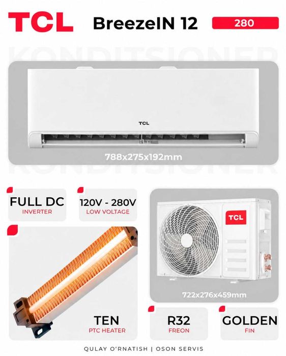 TCL konditioner 12/24 full DC Invertor