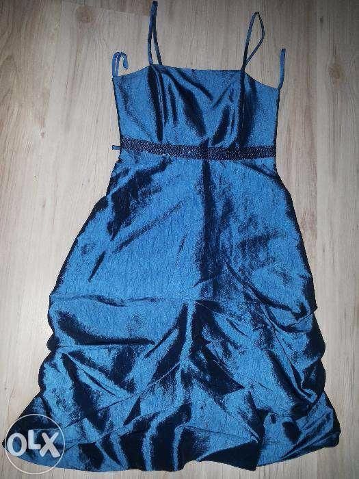 Rochie de ocazie din tafta culoarea albastru marimea 34