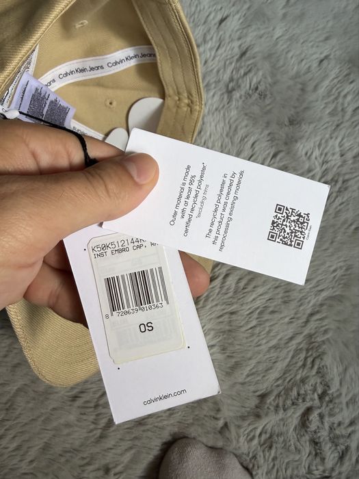 Calvin Klein Jeans Embr cap sapca unisex culoare bej cu logo inscriptionat marime Os noua originala