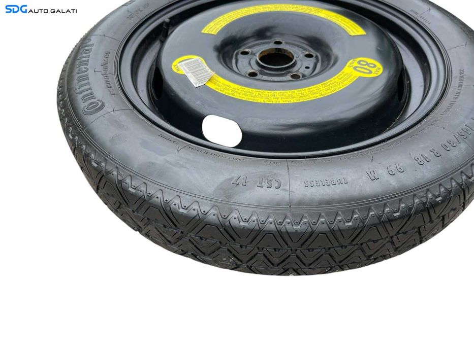 Roata Janta Tabla Rezerva Slim T145 80 18 R18 Continental Volkswagen Tiguan 5N 2007 - 2015 Cod 5N0601027E 5N0601027A [K0823]