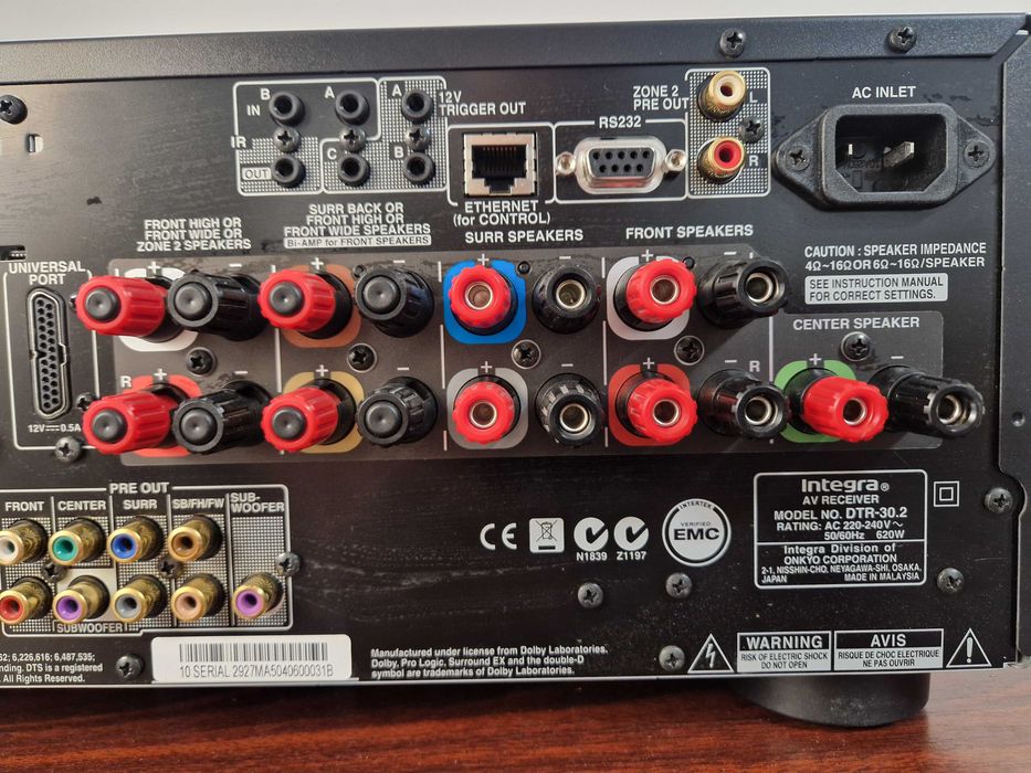 Integra DTR-30.2 Receiver AV 7.2 THX HDMI Complet