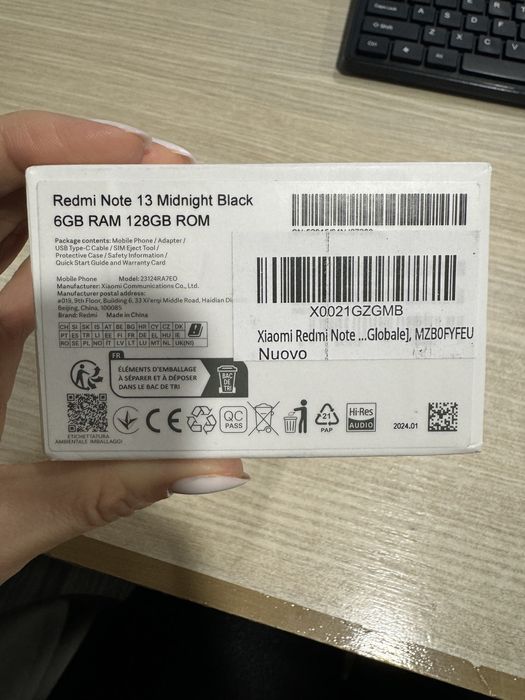 Xiaomi Redmi Note 13, 6GB RAM, 128GB, Black, NOU/Sigilat!