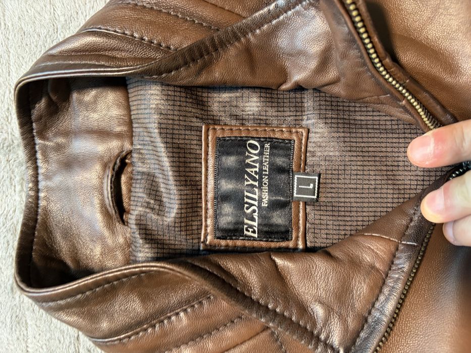 Geaca piele maro caffe racer, piele veritabila lejera-usoara