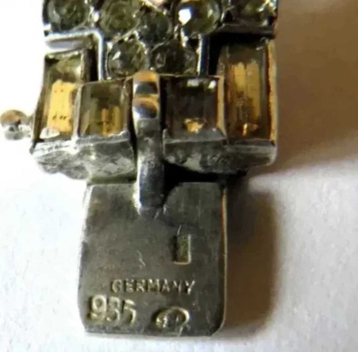 Brosa si bratara germania argint si cristale