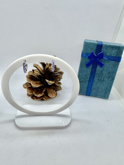 Сребърни обеци с танзанит