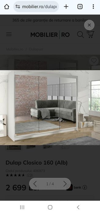 Dresing alb cu usi oglinda