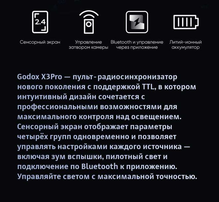 Радиосинхронизатор Godox X3 Pro (синхронизатор триггер)