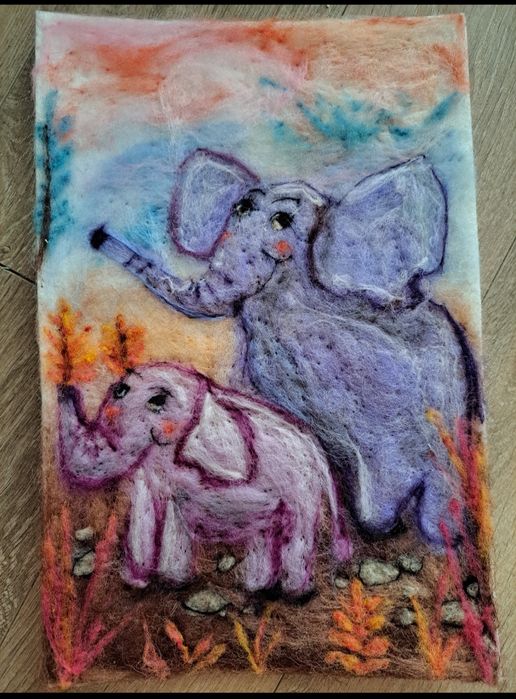 Ръчно правена картина от вълна (филцване))