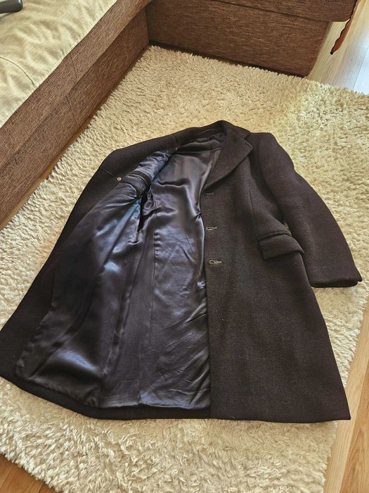 Palton negru barbatesc, de lana