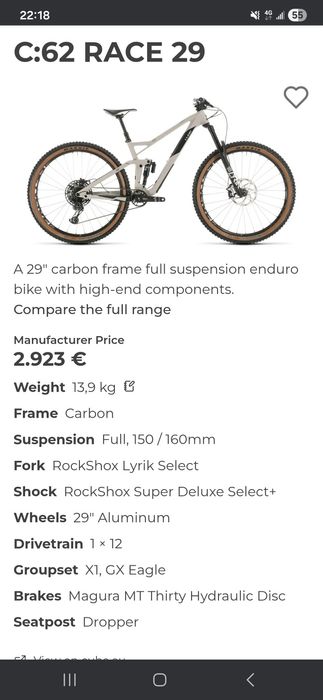 Bicicleta full suspension Cube Race Carbon