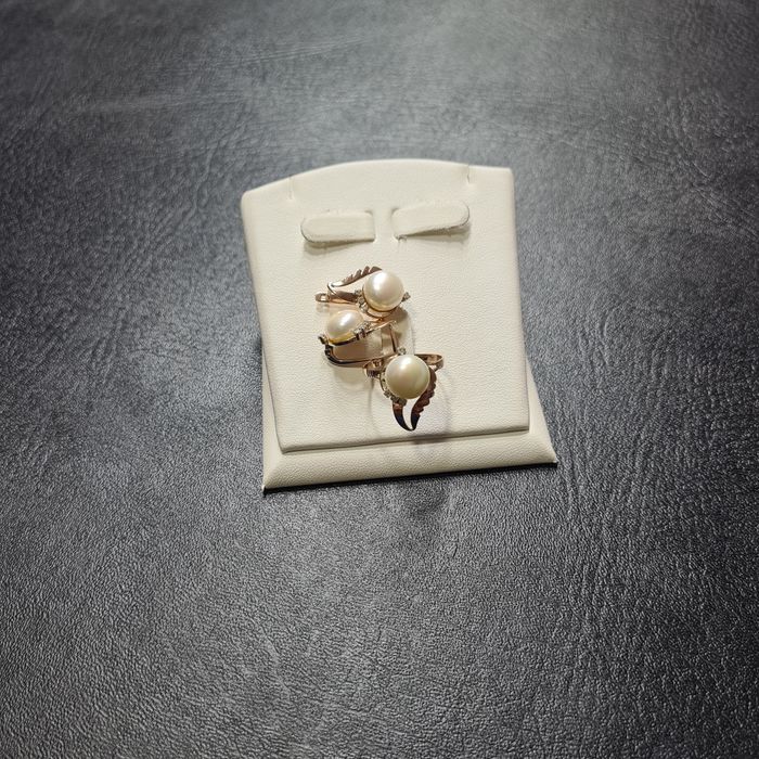 Комплект Золотой с Бриллиантами Жемчуг