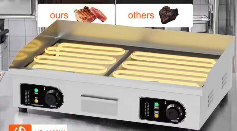 Grill gratar plita neteda  inox 80x50 cm  4400w 230v/380v restaurant