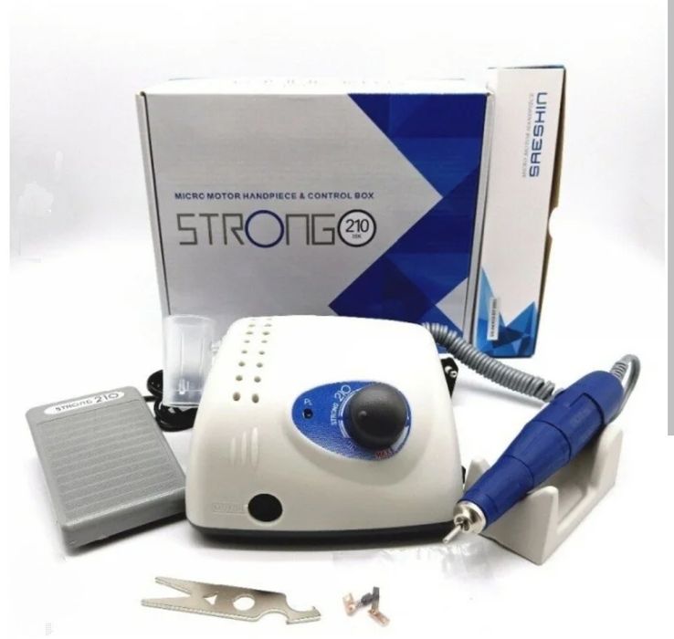 Аппарат для маникюра и педикюра Strong 210/105L в коробке 35000 об/мин