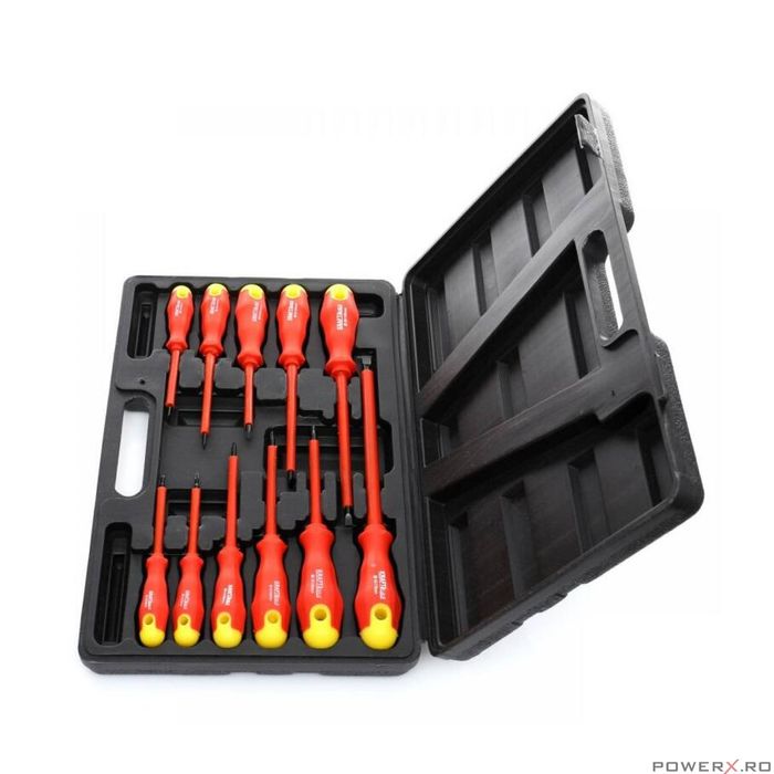 Set surubelnite izolate, 11 piese, pentru electricieni, Kraft