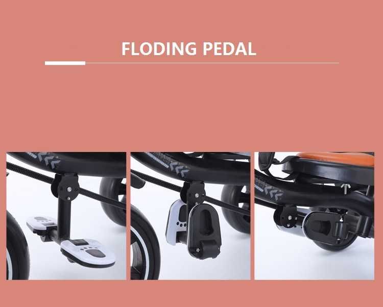 Tricicleta cu maner parental si copertina, Pentru copii 2-6 ani, Negru