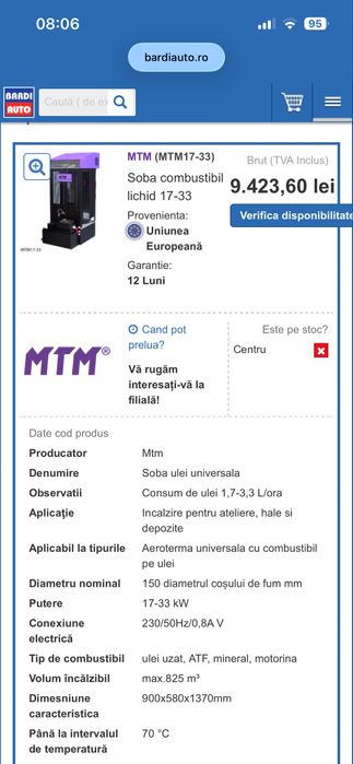 Soba ulei uzat ars MTM 17-33