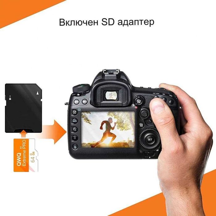 Micro SD Memory Card / Карта Памет 64 GB Class 10 + Адаптер