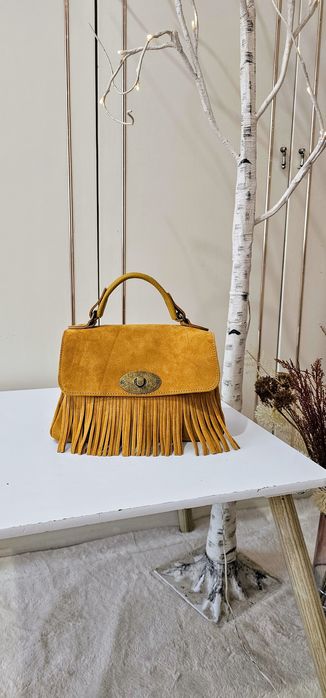 Чанта от естествен велур