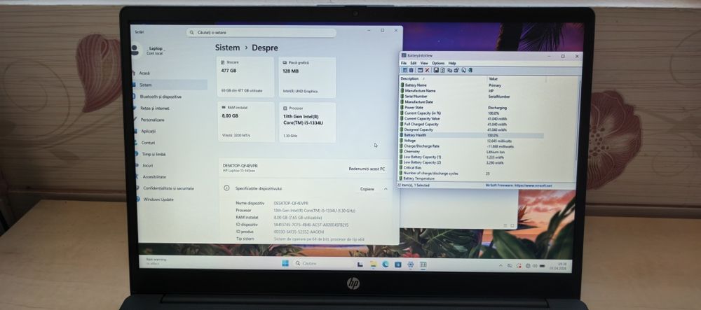 Laptop HP 15__i5 1334U gen 13_8GB DDR4_512GB SSD__NOU 10/10_Model 2025