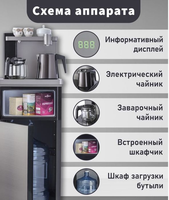 Кулер с чайным столиком AEL LD-AEL-52a