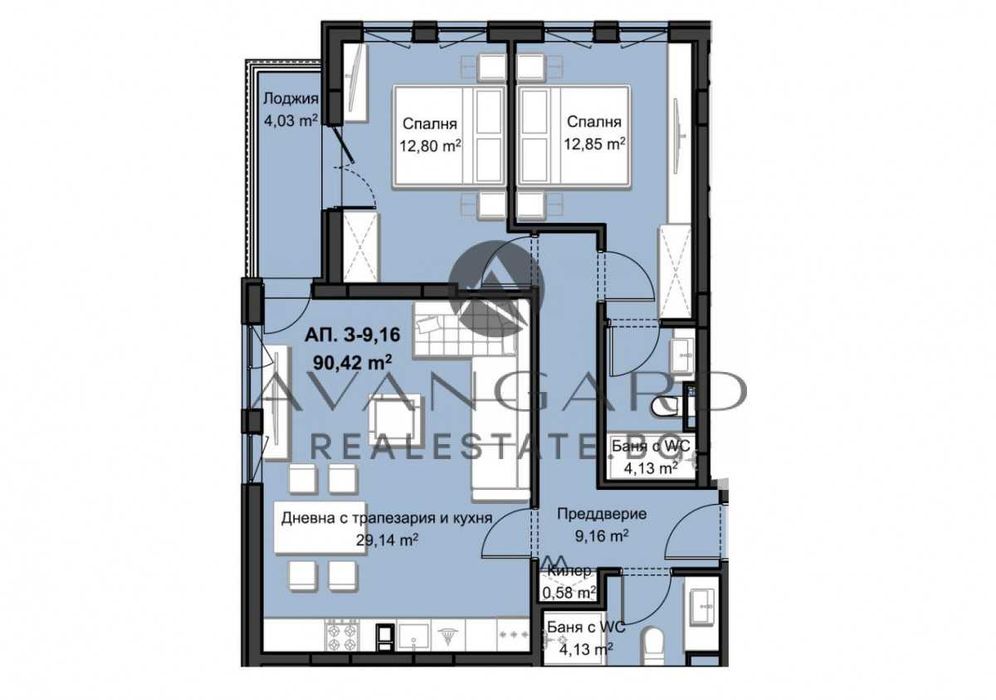 оф.24785 Тристаен апартамент пред акт 14/ Смирненски