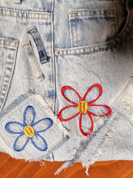 Дънкова чанта с дълга дръжка