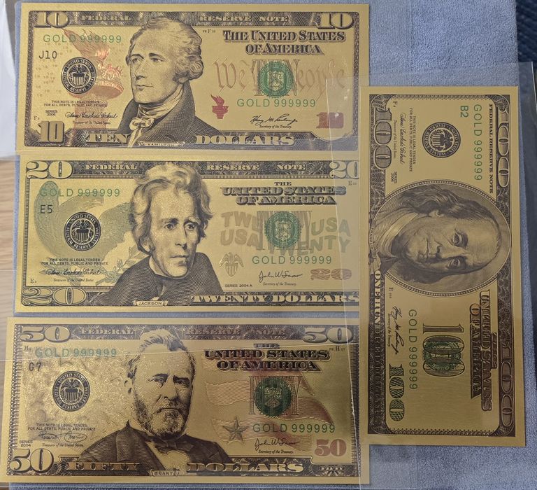 USA Gold Plated Dollar Set – Декоративен сувенирен комплект
