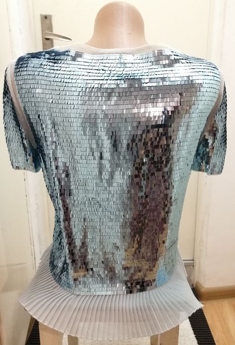 Дамски топ Patrizia Pepe, вечерна риза с пайети