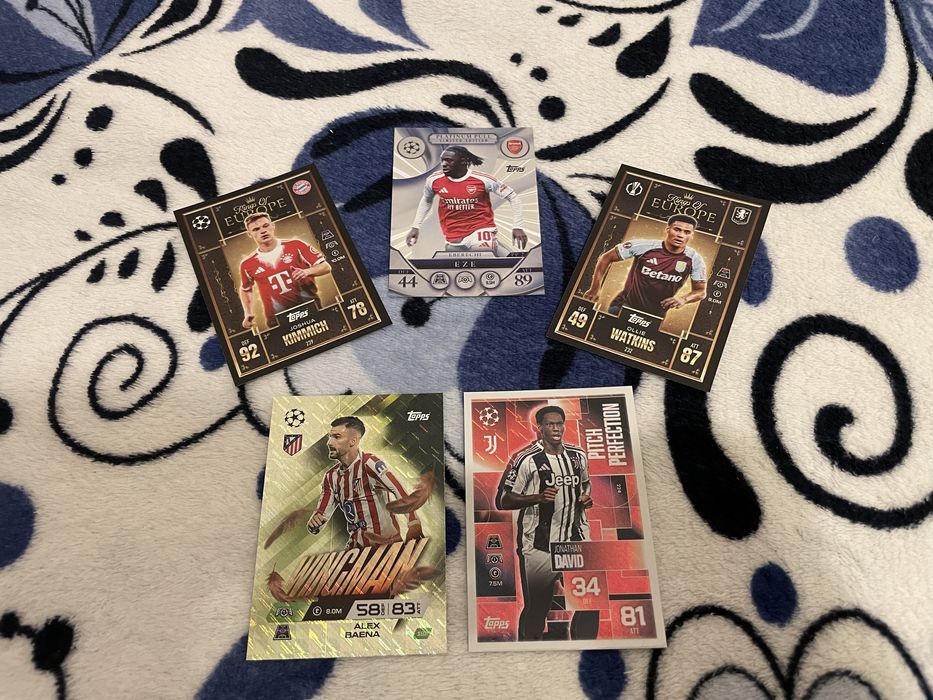 5 carduri rare Tops Match Attax 25/26, noi