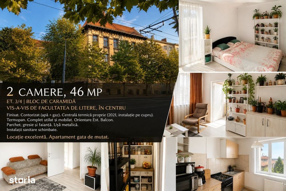 Apartament cu 2 camere, 46mp, etaj 3, langa Facultatea de litere — fotografia 1