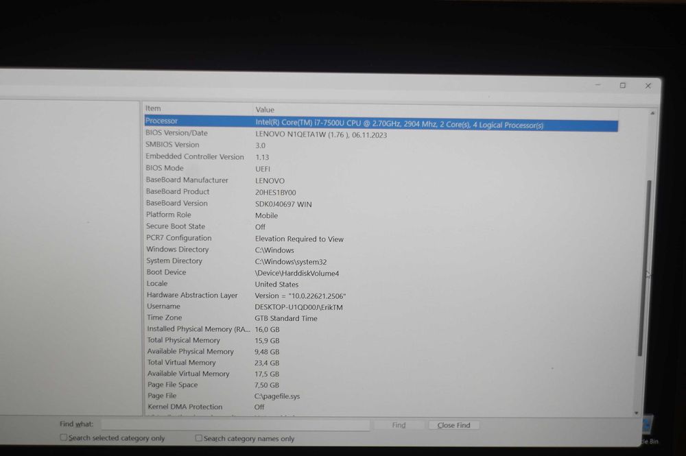 ThinkPad T470 14" i7-7500 2.70Ghz 16GB RAM 500GB+240GB SSD