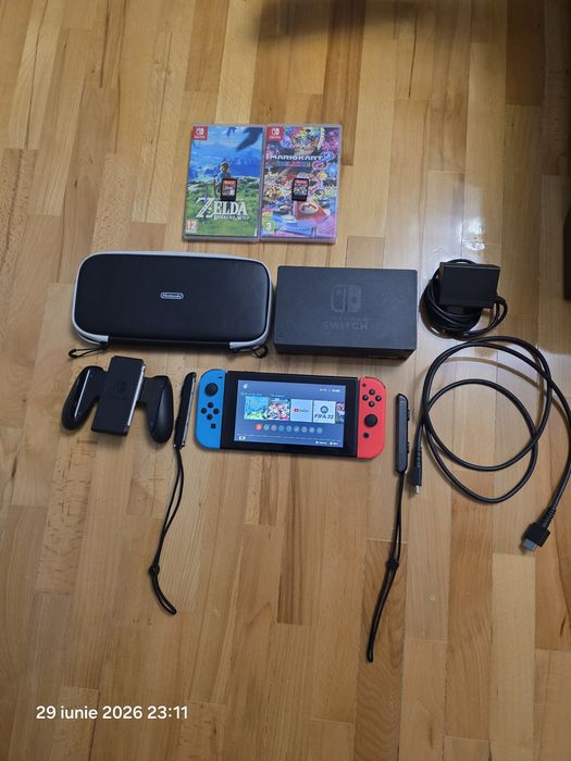 Consola Nintendo Switch +jocuri plătite+card de 256 de GB