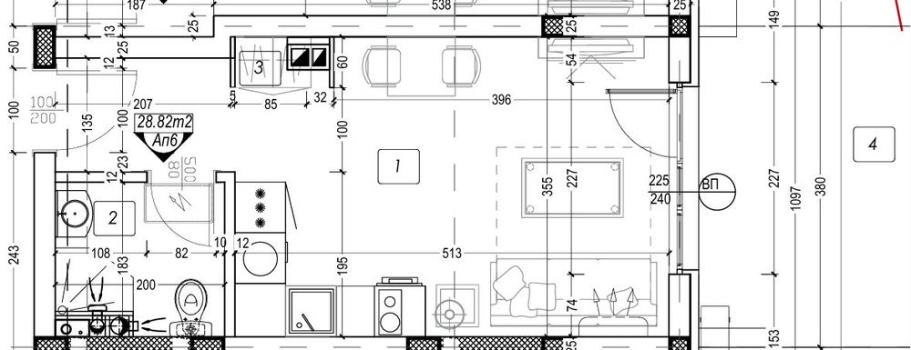 1-стаен в Бургас, област-с.Лозенец площ 38 цена 66900