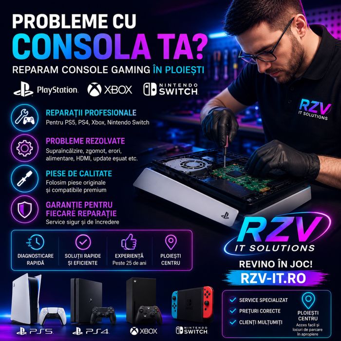 Service IT/Reparatii Laptop/PC/Windows/Console SONY PS4/PS5/XBOX