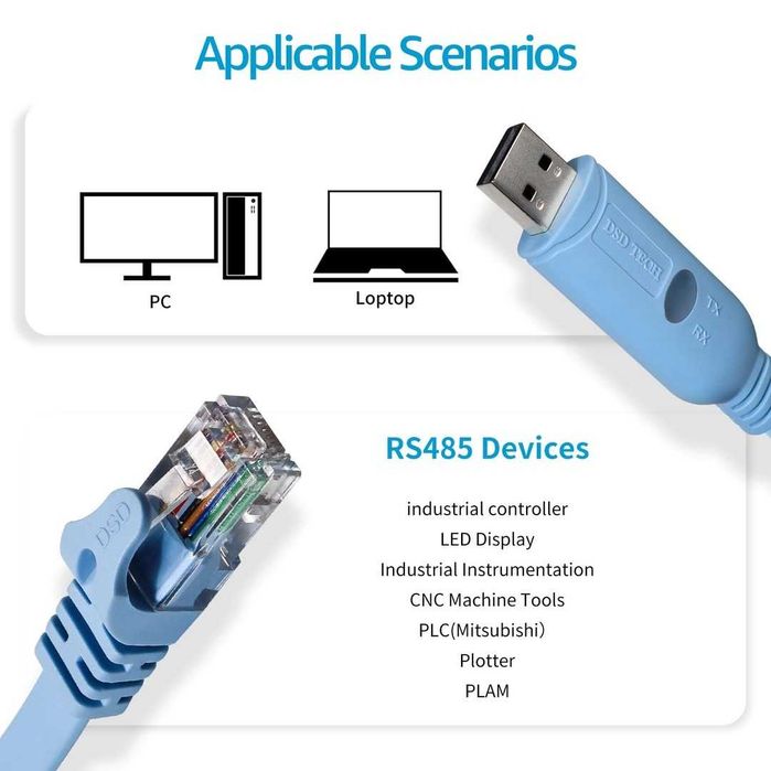 Cablu serial DSD TECH SH-RJ45K USB la RS485 cu interfață RJ45