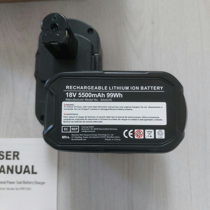 Мощен Комплект Ryobi 18V ONE+: 2 броя Батерии 5.5Ah + Бързо Зарядно устройство – НОВО