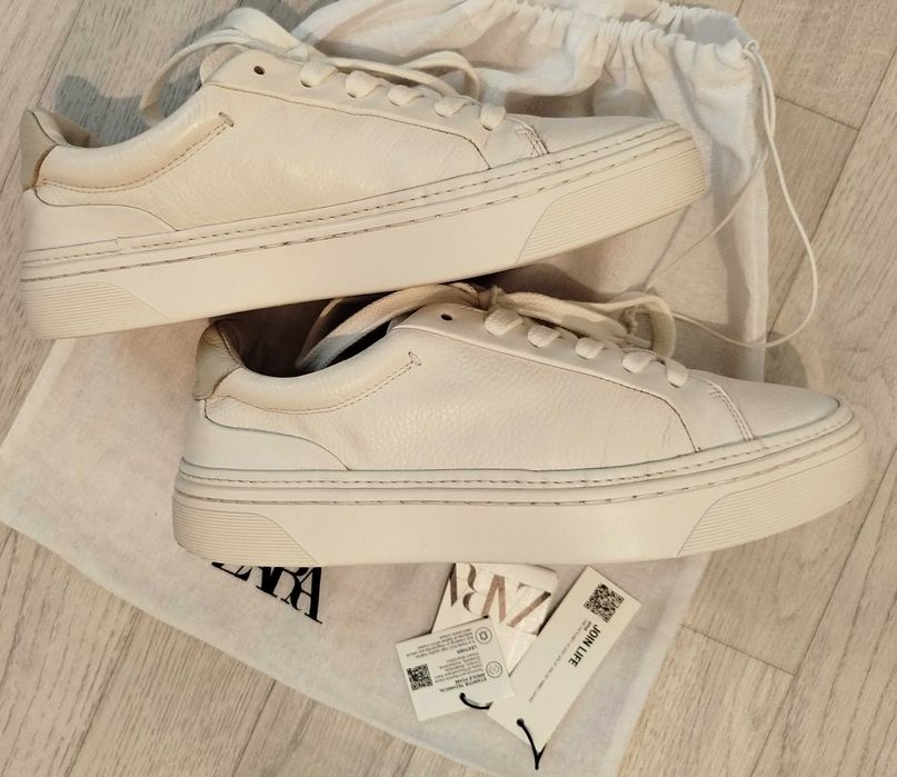 ZARA кожаные кеды кроссовки 39 б.у.