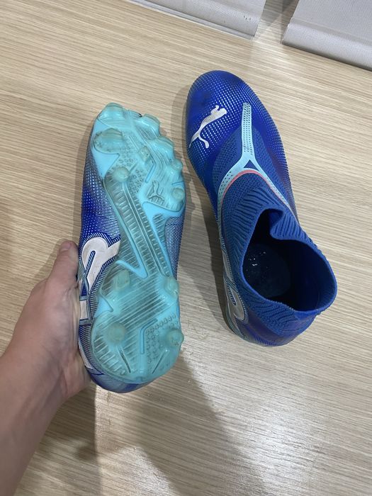 Ghete Fotbal Puma Future 7 Match+ – FG, Albastru/Turcoaz, Mărimea 42.5