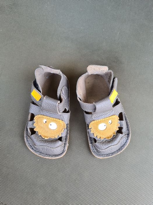 Sandale barefoot copii Tikki, piele naturala, gri, marimea 19