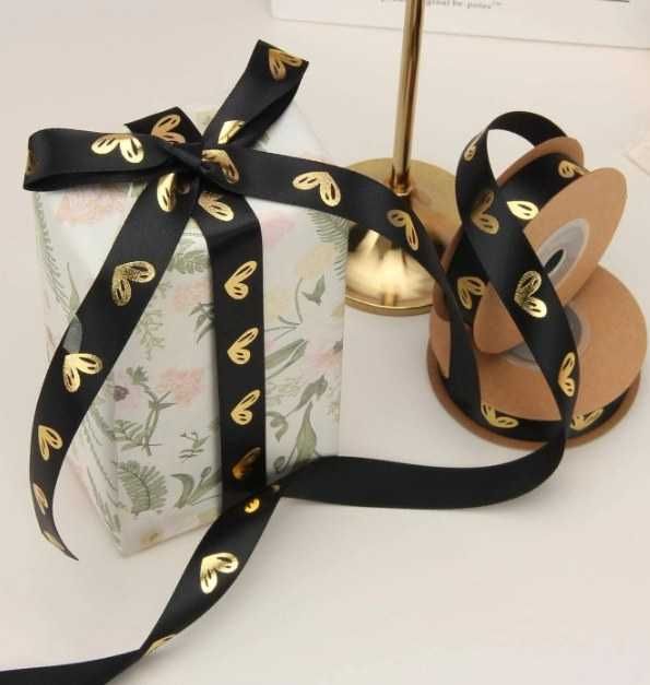 Panglica satin imprimata inimi