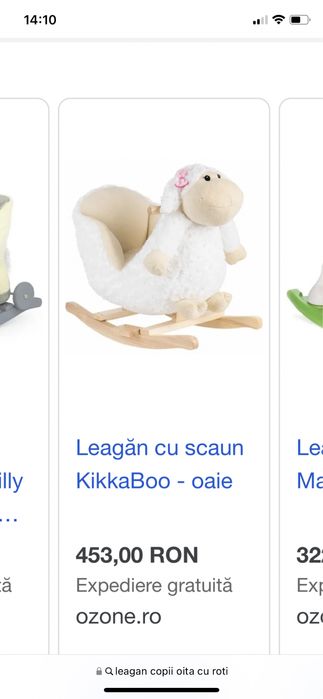 Vand leagan calut, oita, cu roti pentru copii.