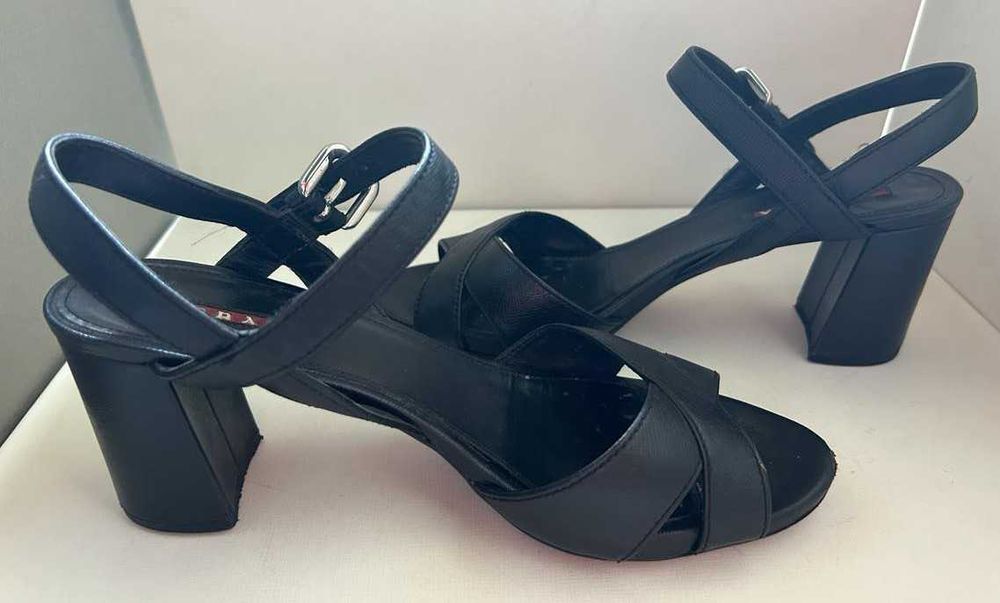 Сандали Prada, кожа, черни, 38.5