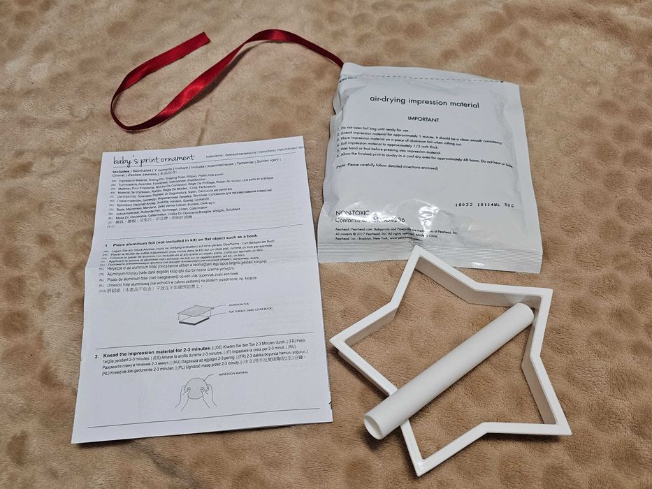 Отпечатък за ръчичка или краче на бебе (мемори отливка) за спомен