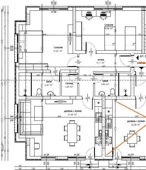 Продава се Тристаен апартамент в Пловдив, Коматево - 133 кв.м за 661 €/кв.м - Снимка #2