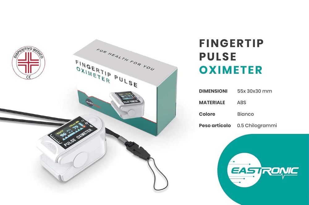 Eastronic Пулсов оксиметър, 24ч батерия , бял