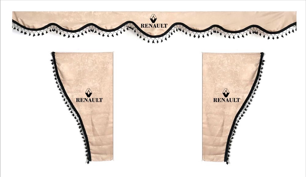 Комплект бежови пердета за камиони(две странични и едно челно)