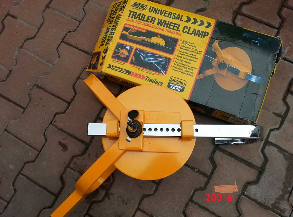 Antifurt blocator clema 8-10 inch roata platforma auto rulota remorca