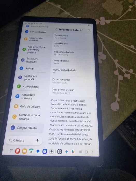 Vînd urgent tabletă samsung A 11 8.7 "