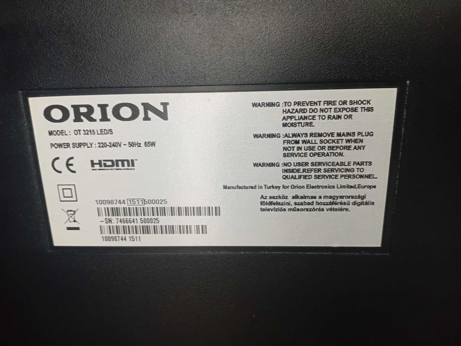 Televizor TV LED Orion T 32D/LED, 81 cm, HD pentru piese schimb sau reparare